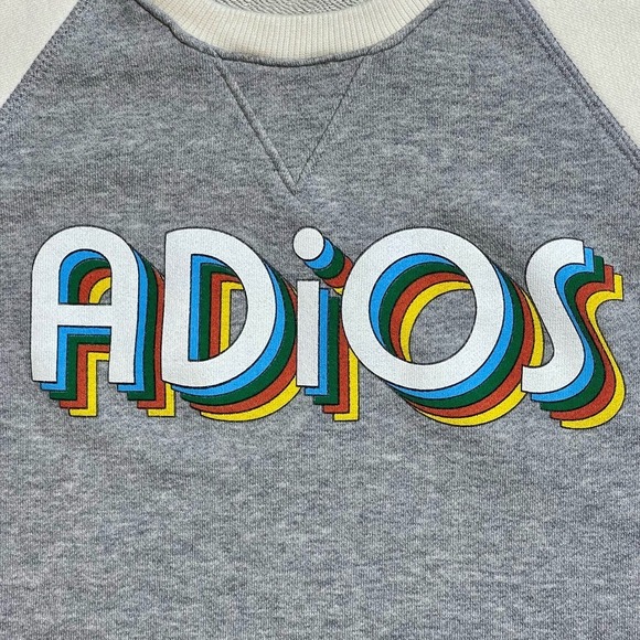 Mother The Square Adios Popover Sweatshirt Gray Ivory Size XS Retro 70’s Vibes - Picture 5 of 12